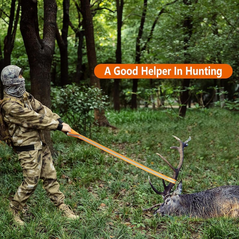 Adnee 4 Pack Deer Drag and Harness - 4.9ft Deer Drags Rope for Hunting Gear- Reflective Deer Safety Hunting Accessories with Comfort Grip Handle for Man - Image 4